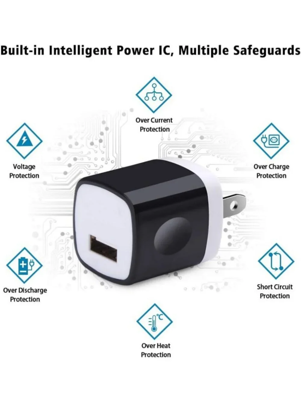 10 Pack USB Wall Charger Adapter, 1A 5V Power Plug for iPhone & Galaxy Devices
